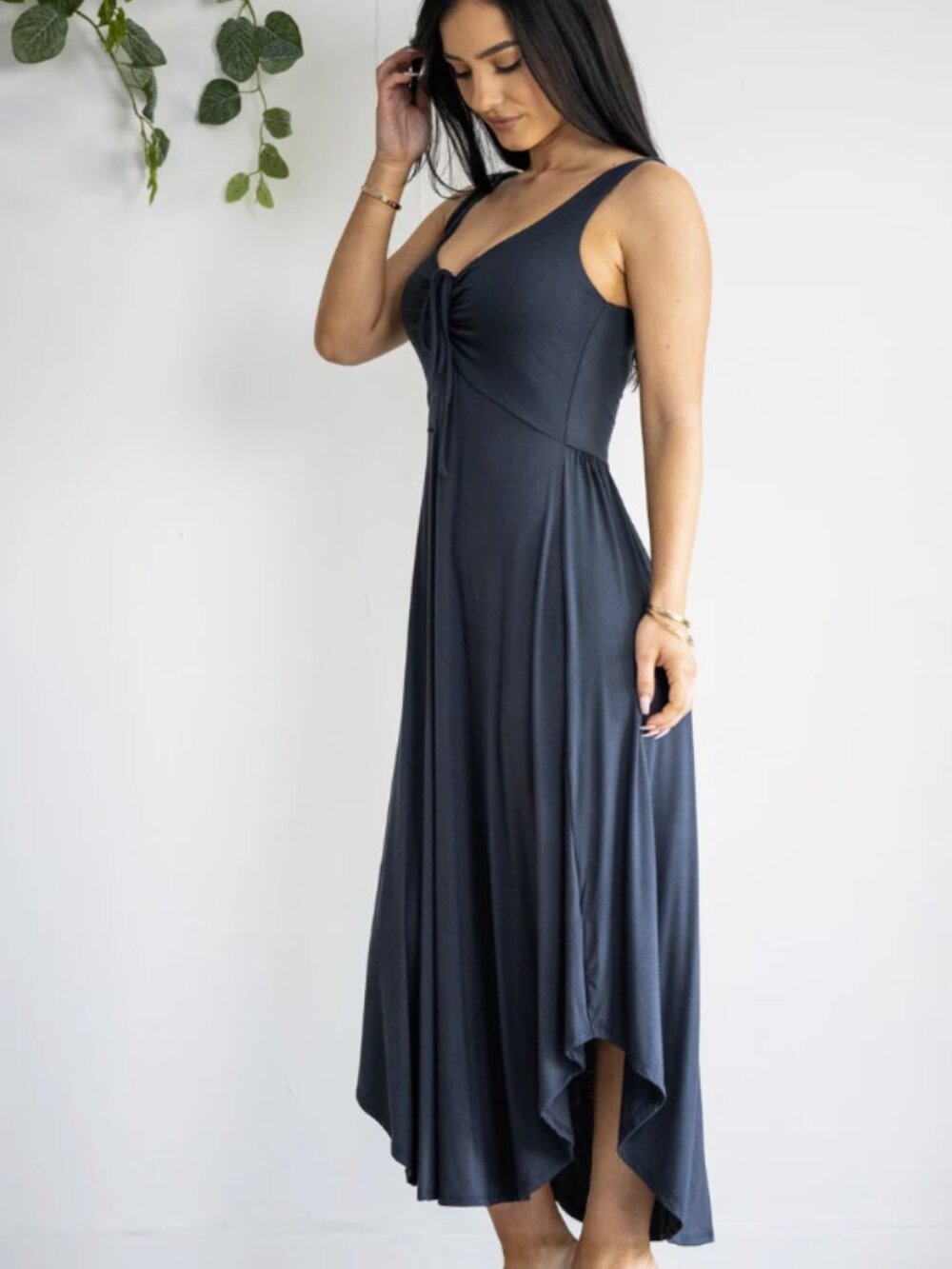 Sozy Sarah Midi Dress in Graphite Size Small Flowy Sleeveless - Picture 4 of 13